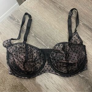 NWT Victoria's Secret Dream Angels Unlined Balconet Black Lace Bra 34DDD